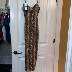 SNAKESKIN PRINT BODYCON DRESS